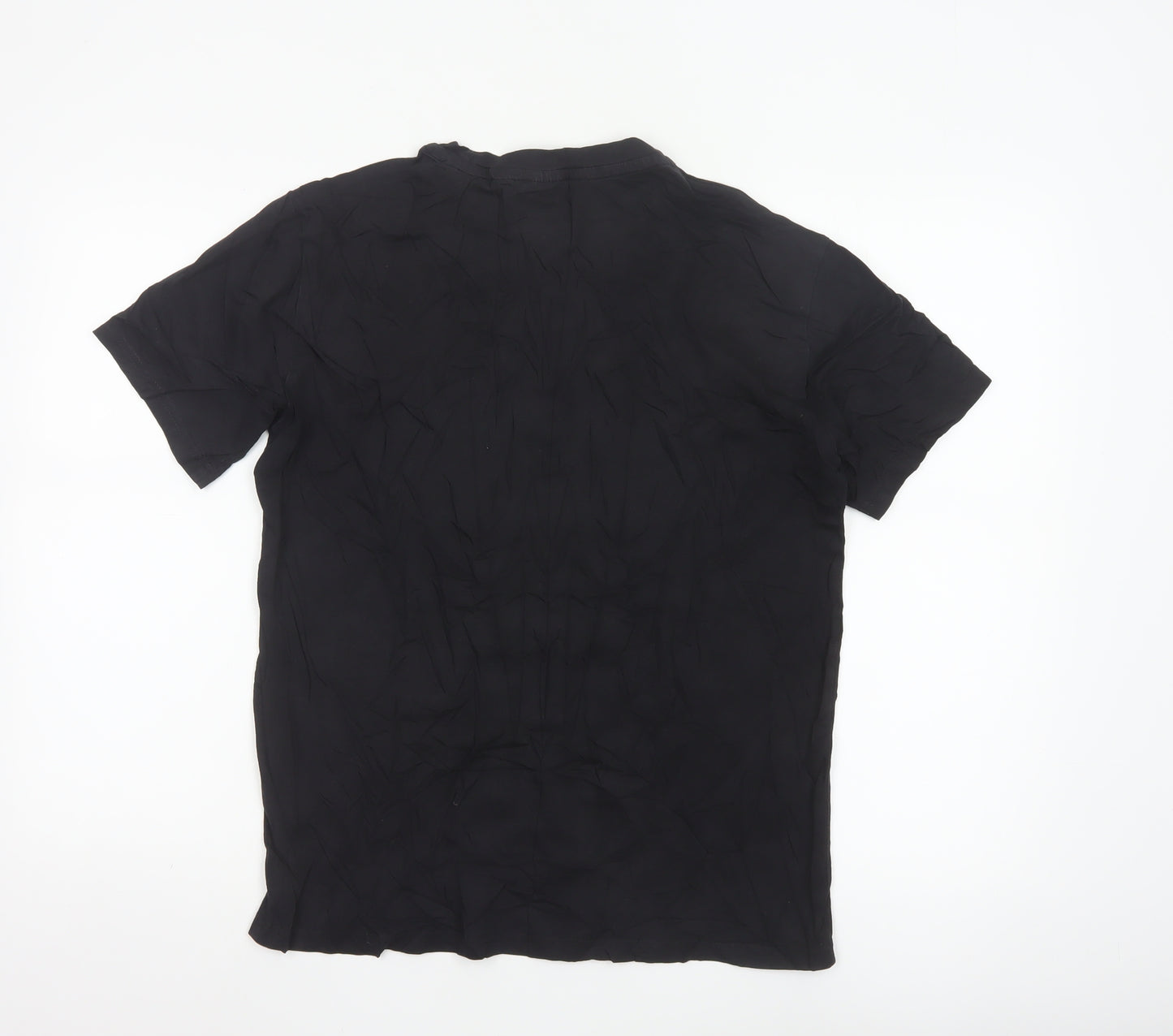 Champion Men's Black Small Crew Neck Cotton Sports T-Shirt