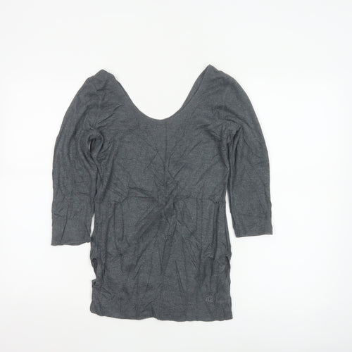 Jockey Womens Grey 3/4 Sleeve Cotton Blend Thermal Top M