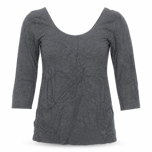 Jockey Womens Grey 3/4 Sleeve Cotton Blend Thermal Top M