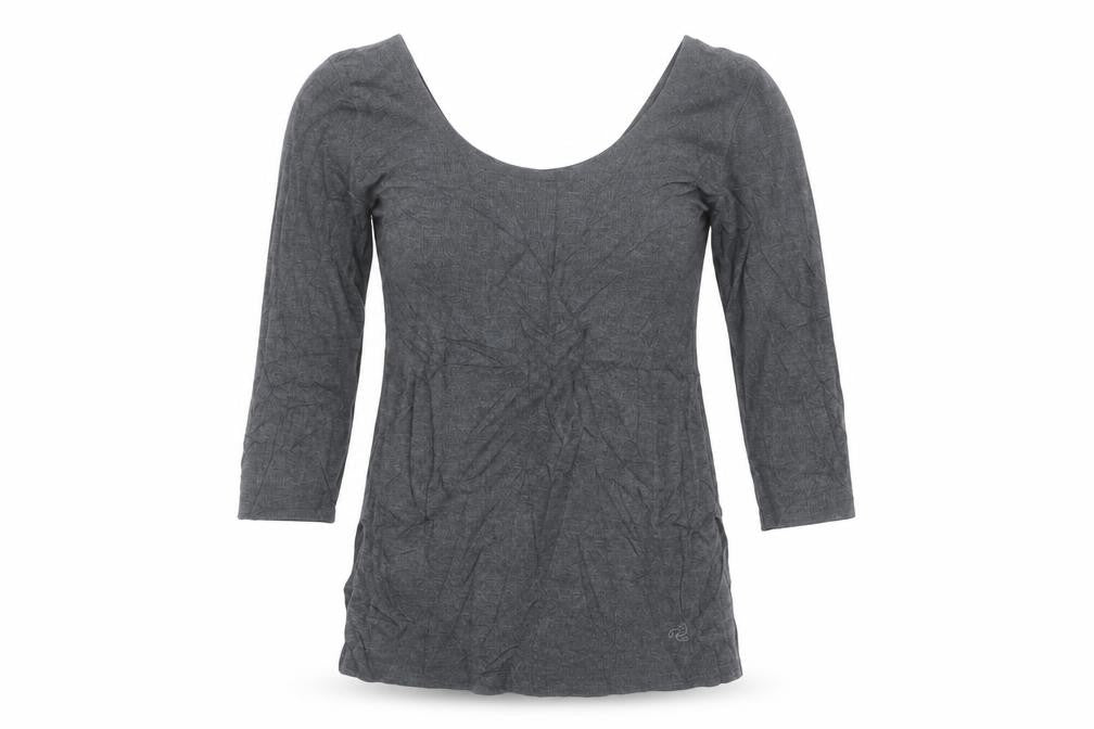 Jockey Womens Grey 3/4 Sleeve Cotton Blend Thermal Top M