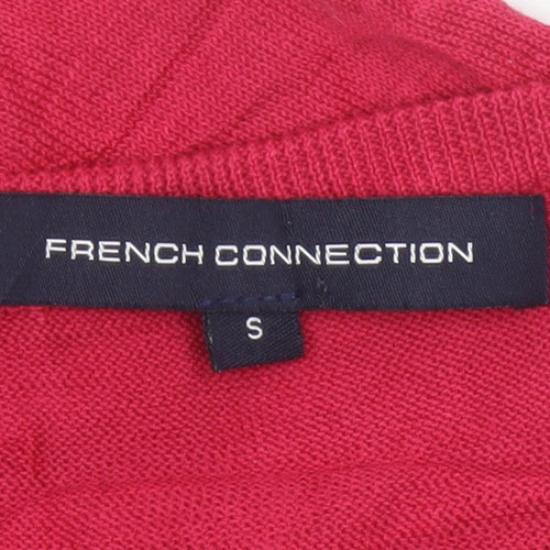French Connection Women's Red Lace Knit Short Sleeve Top Size S