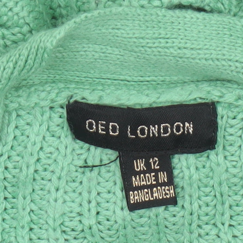 QED London Women's Green Long Sleeve Cropped Cardigan Size 12
