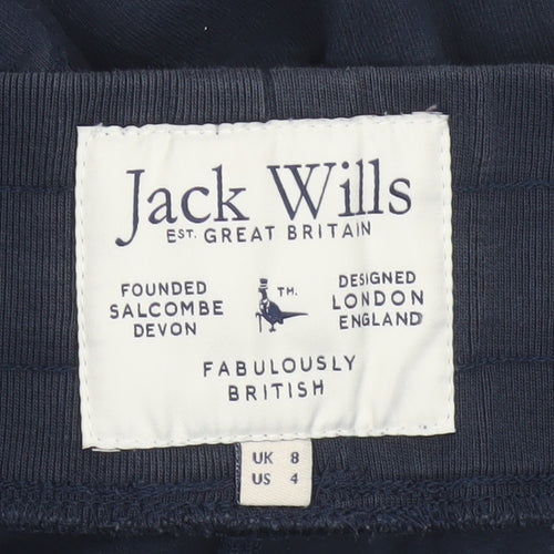 Jack Wills Women Navy Blue Jogger Sweatpants Size 8 Cotton Blend