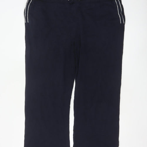 New England Womens Blue Cotton Jogger Trousers Size 18