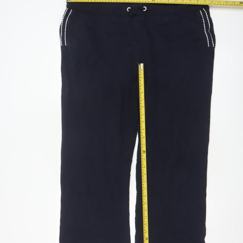 New England Womens Blue Cotton Jogger Trousers Size 18