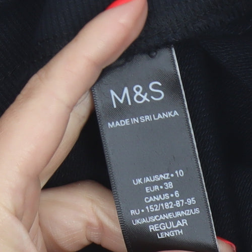 Marks and Spencer Womens Black Size 10 Cotton Joggers