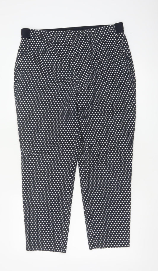 Marks and Spencer Women’s Blue Polka Dot Tapered Trousers Size 16