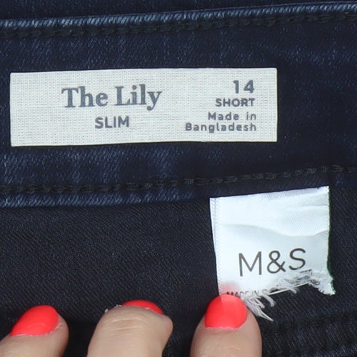 Marks and Spencer Women’s Blue Slim Jeans Size 14 Short