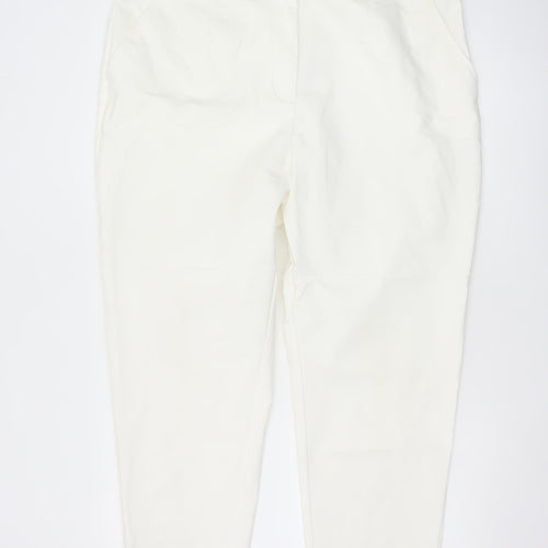 Marks and Spencer Women Ivory Size 22 Elastic Waist Tapered Trousers
