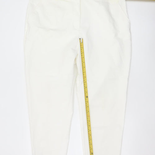 Marks and Spencer Women Ivory Size 22 Elastic Waist Tapered Trousers