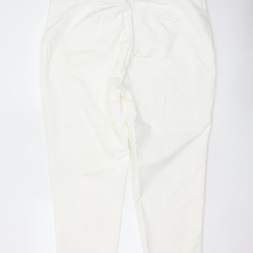 Marks and Spencer Women Ivory Size 22 Elastic Waist Tapered Trousers