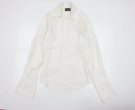 Van Heusen Men's White 15in Regular Fit Cotton Dress Shirt