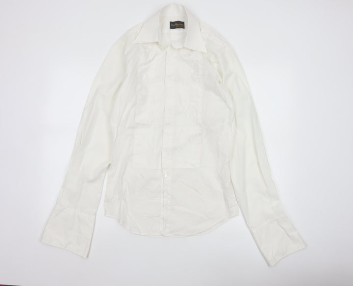 Van Heusen Men's White 15in Regular Fit Cotton Dress Shirt
