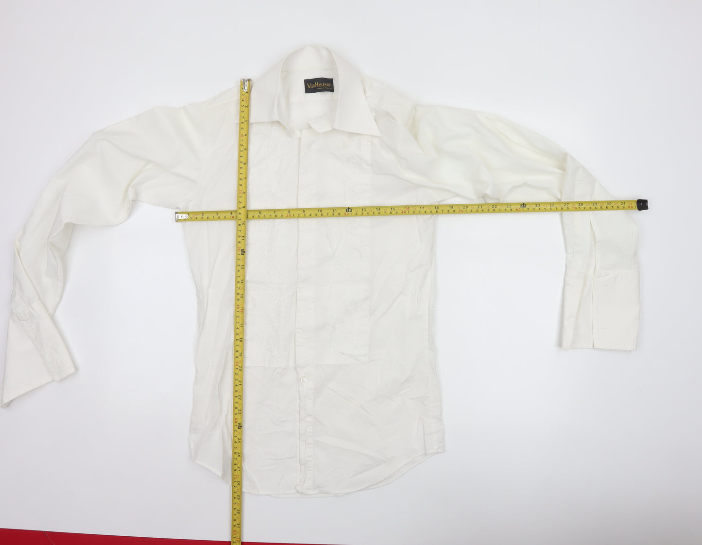 Van Heusen Men's White 15in Regular Fit Cotton Dress Shirt