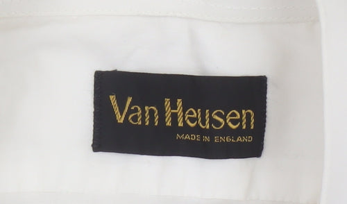 Van Heusen Men's White 15in Regular Fit Cotton Dress Shirt