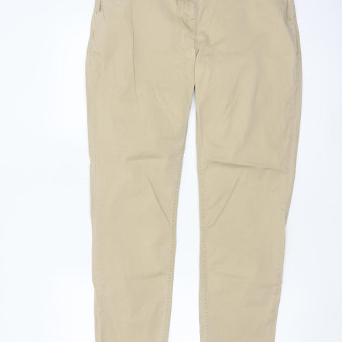H&M Men Beige Chino Trousers Size M Regular Fit Cotton Blend