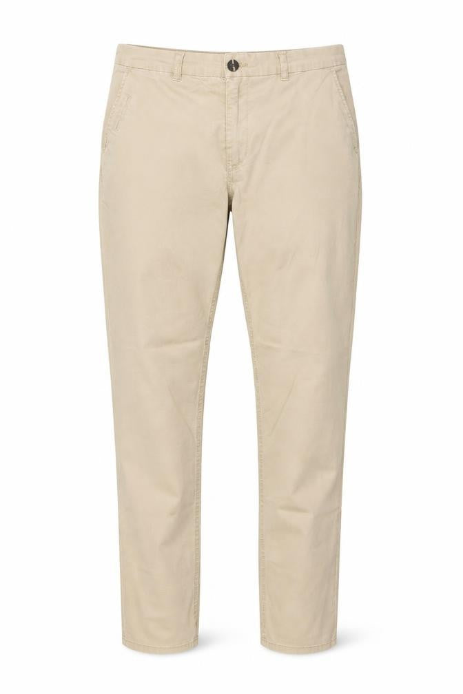 Front view of H&M Men Beige Chino Trousers, size M, Regular Fit Cotton Blend