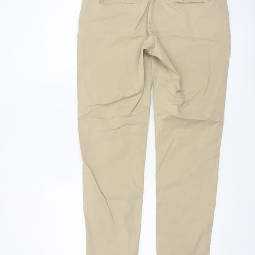 H&M Men Beige Chino Trousers Size M Regular Fit Cotton Blend