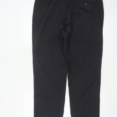 Marks and Spencer Men’s Black Regular Fit Dress Pants 36S Formal Trousers