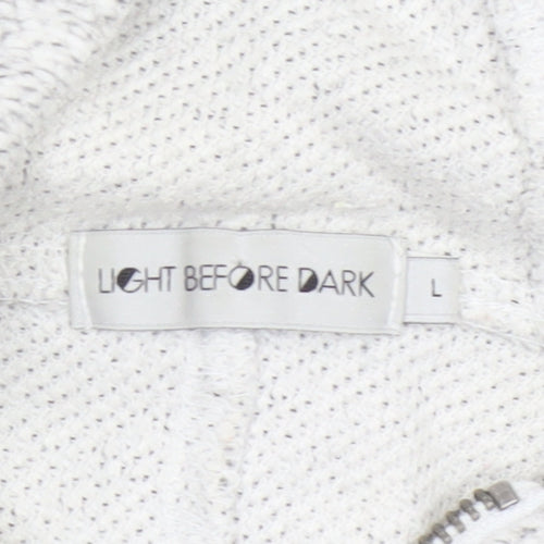 Light Before Dark Womens Grey Full Zip Hoodie Size L