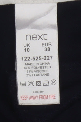 Next Women's Black Straight Leg Trousers Size 10 Regular Workwear