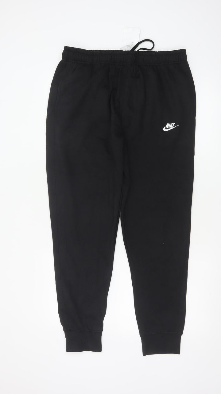Nike Men's Black Fleece Jogger Trousers L Regular Fit