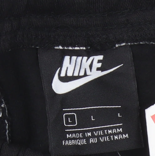 Nike Men's Black Fleece Jogger Trousers L Regular Fit