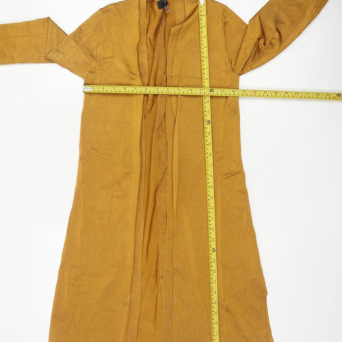 Tahari Women's Yellow Longline Open Cardigan XS Viscose Knit