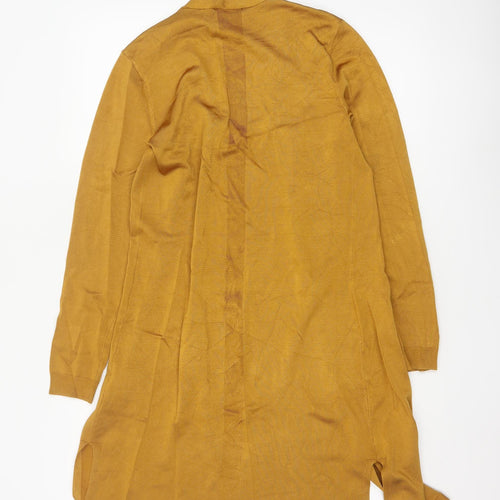 Tahari Women's Yellow Longline Open Cardigan XS Viscose Knit