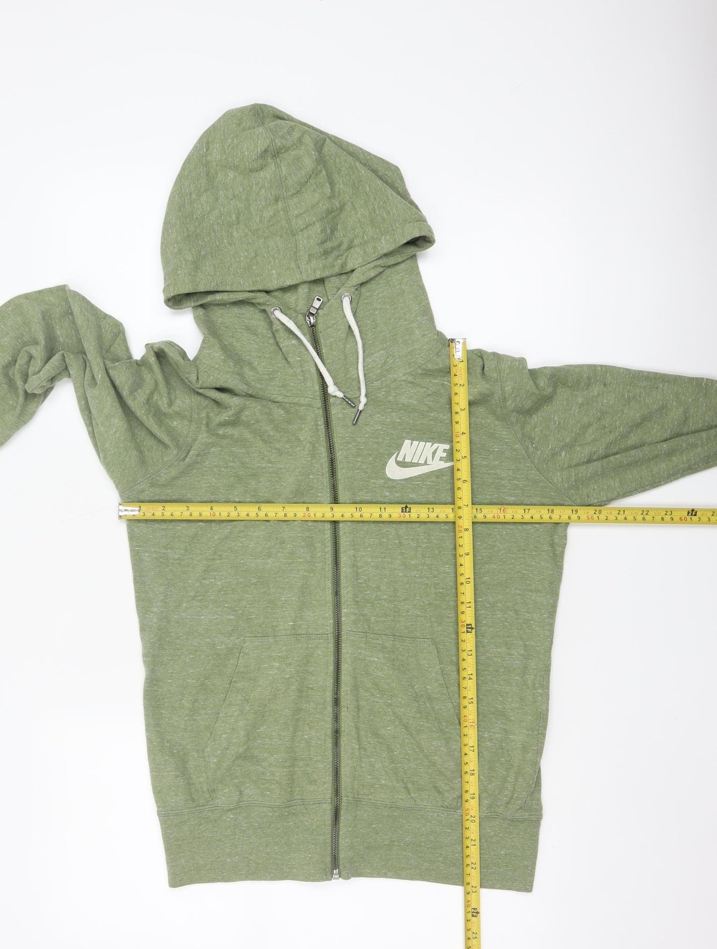 Nike Women's Green Full Zip Hoodie Size M Cotton Blend