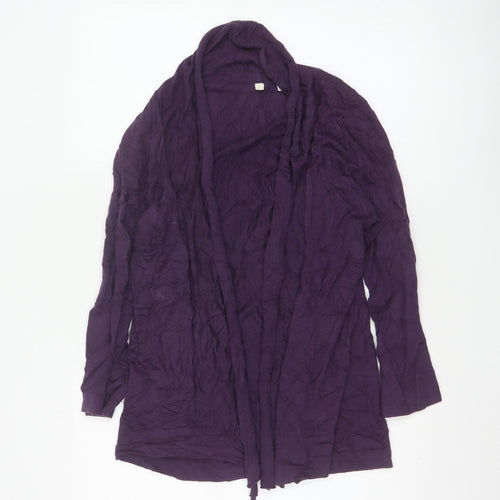 UNIQLO Women Purple Cardigan S V-Neck Knit Long Sleeve Lightweight