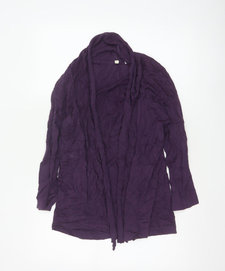 UNIQLO Women Purple Cardigan S V-Neck Knit Long Sleeve Lightweight