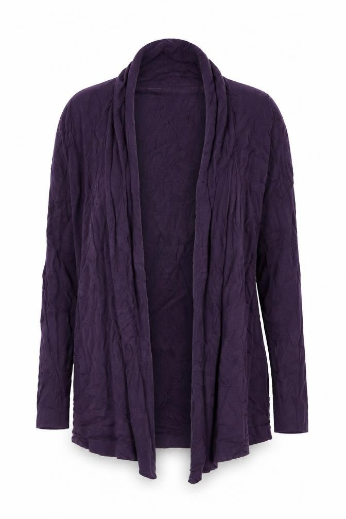 Uniqlo Women Purple Cardigan S V-Neck Knit Long Sleeve Lightweight