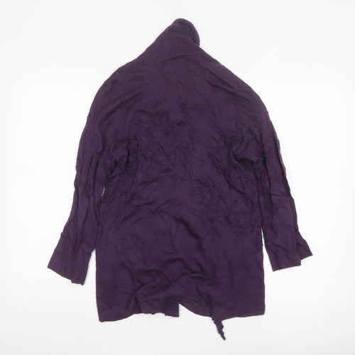 UNIQLO Women Purple Cardigan S V-Neck Knit Long Sleeve Lightweight