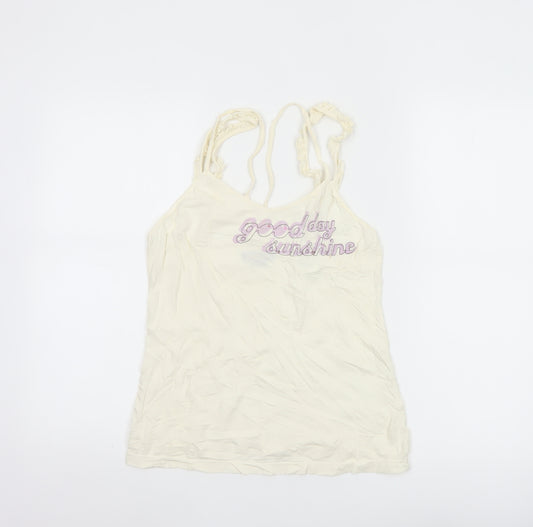 Killah Women's Ivory Camisole Tank Top Small Cotton Stretch