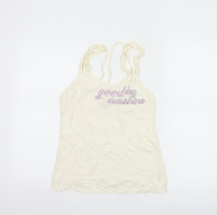 Killah Women's Ivory Camisole Tank Top Small Cotton Stretch