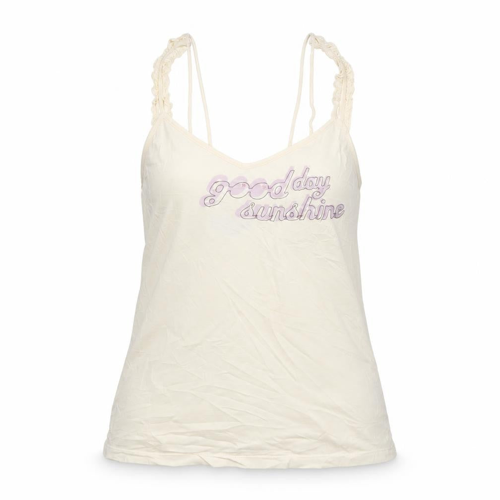 Front view of Killah Women's Ivory Camisole Tank Top Small Cotton Stretch