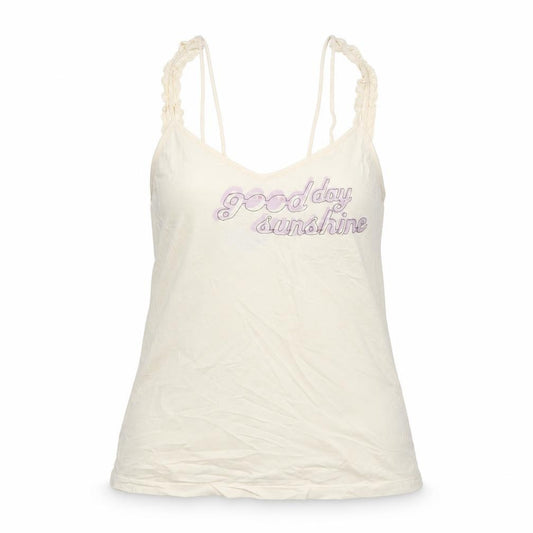 Front view of Killah Women's Ivory Camisole Tank Top Small Cotton Stretch