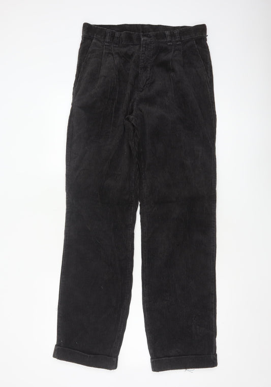 Wrangler Men's Black Corduroy Trousers 32x32 Regular Fit