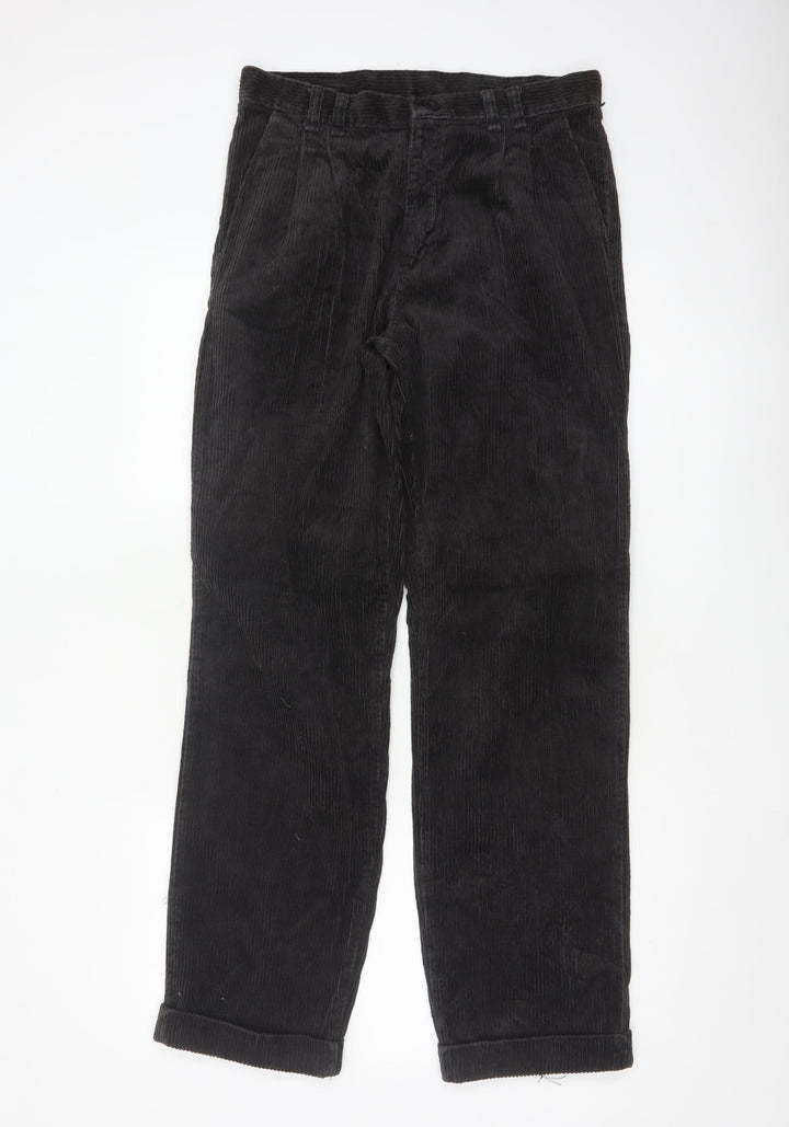Wrangler Men's Black Corduroy Trousers 32x32 Regular Fit