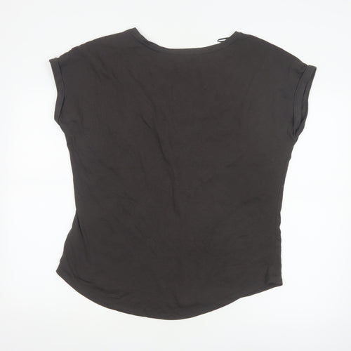 Next Women Black Sequin Animal Print T-Shirt Size 14