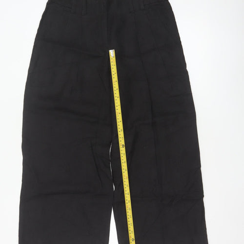 DKNY Women's Black High Rise Pleated Wide-Leg Trousers Size 4