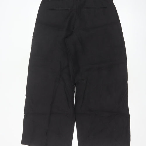 DKNY Women's Black High Rise Pleated Wide-Leg Trousers Size 4
