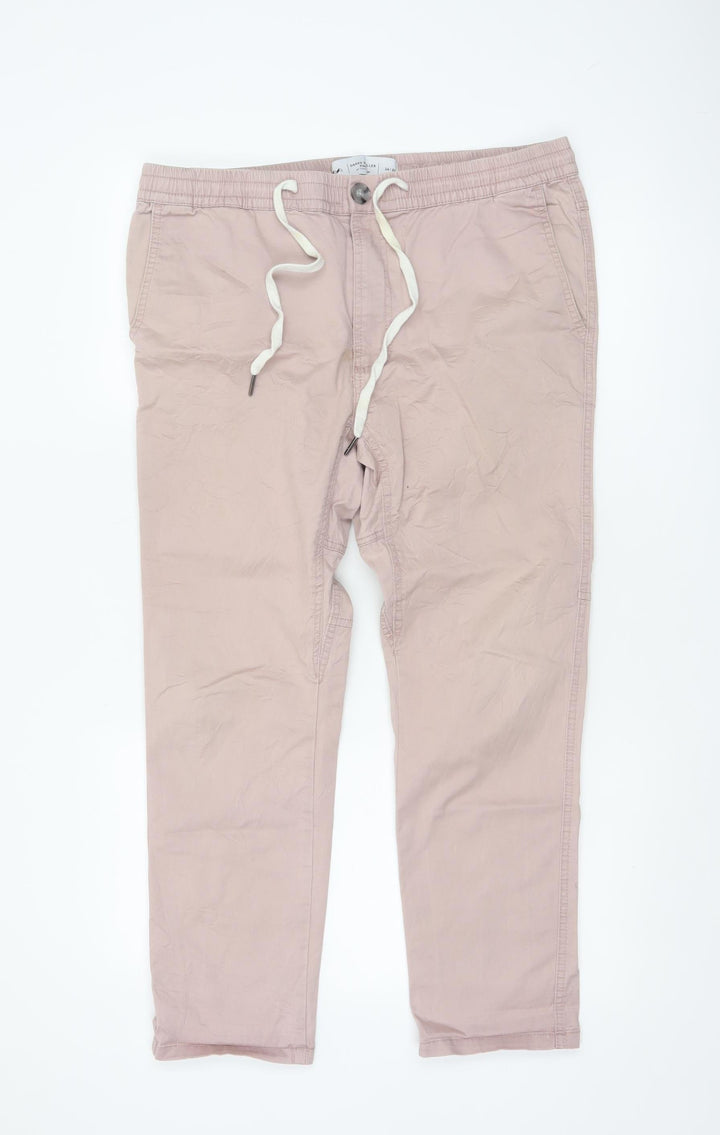 Cotton On Men's Pink Drake Roller Chino Trousers Size L 34in