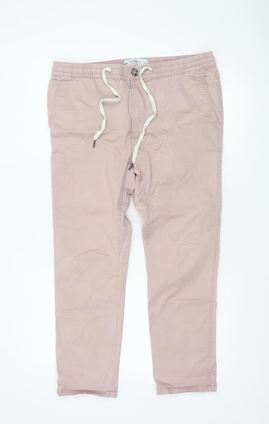 Cotton On Men's Pink Drake Roller Chino Trousers Size L 34in
