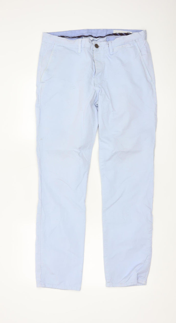 Ben Sherman Men’s Blue Chino Trousers 33W 32L Cotton Straight Leg