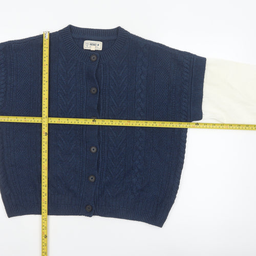 FatFace Women's Blue Cable Knit Button Cardigan UK 12