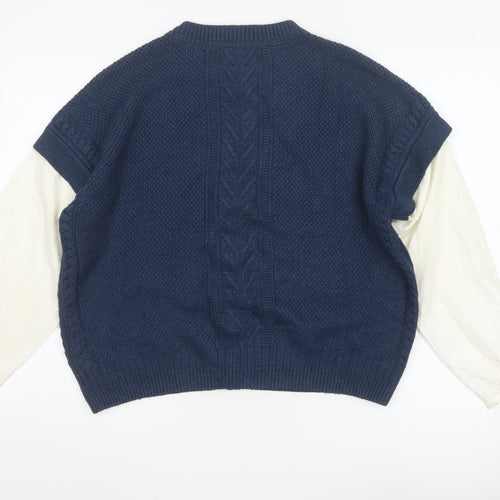 FatFace Women's Blue Cable Knit Button Cardigan UK 12
