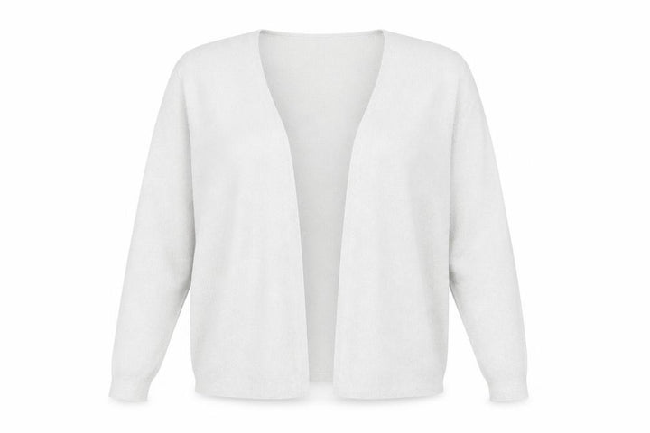 Roman Women Silver Viscose Metallic Open Knit Cardigan Size 18