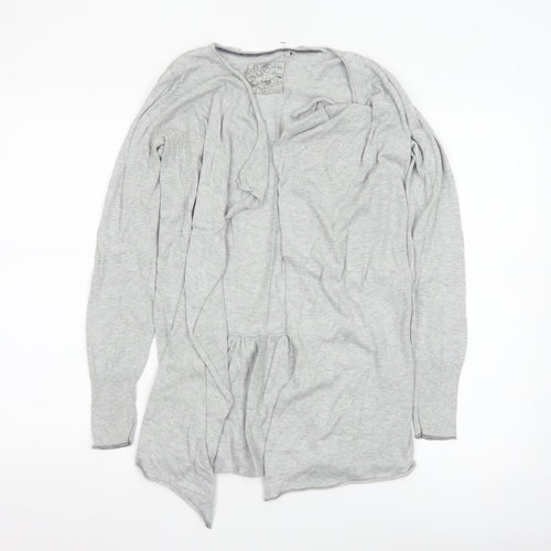 Fat Face Women's Grey Size 8 Long Sleeve Open Cardigan